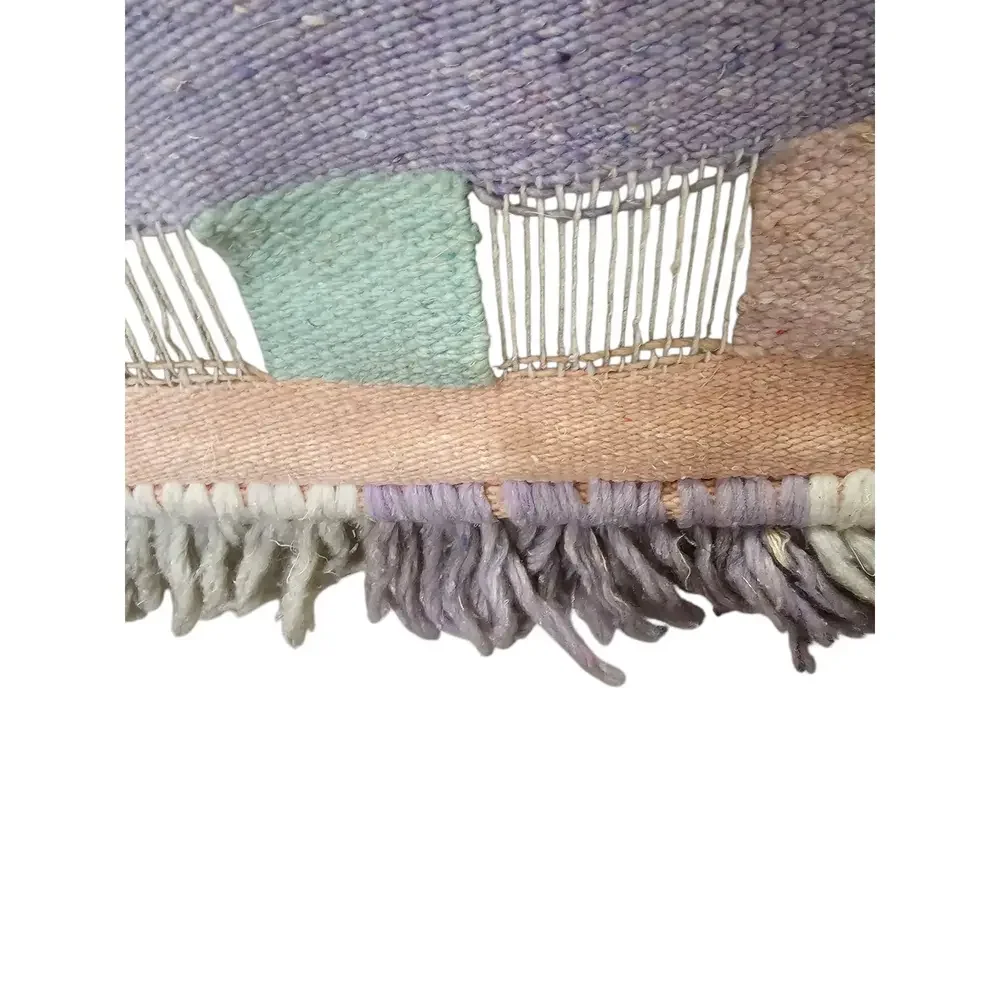 Vintage Southwest Pueblo Mountain Town Wool Woven Wall Hanging 45